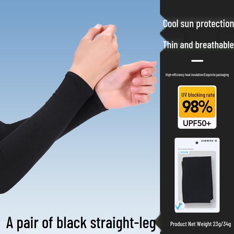 Ice Silk Sun Protection Arm Sleeves - Unisex, Breathable, UV Protection, Cooling, Elastic for Outdoor Sports