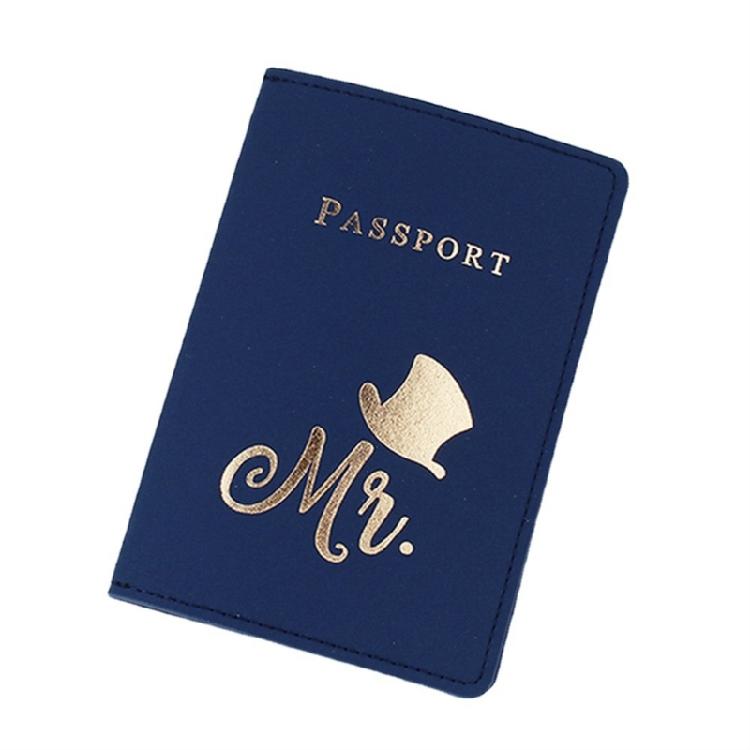 

PU Passport Holder Fashion Cards Document Wedding Gift Lover Couple Wedding Gift синій