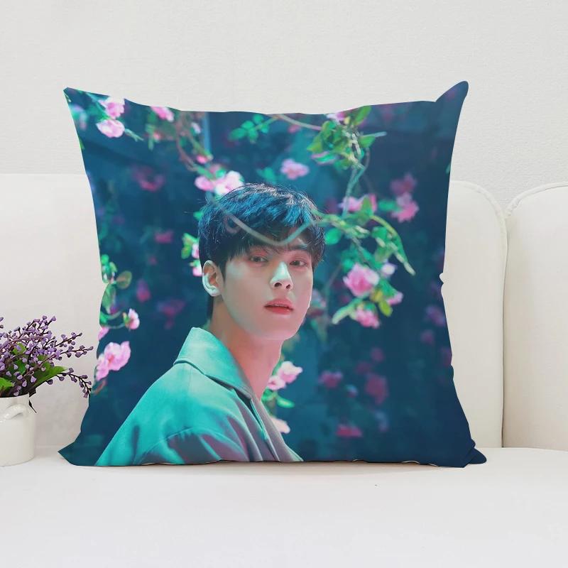 Decorative Pillow Cover 45x45 Cushions Covers C-Cha Eun Woo Fan Gifts Bed Pillowcases Cushion Cover 50x50 Home Decoration Cases