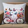 1 Pieces Floral Bicycle Pillow With Butterflies And Bird Polyester pillowcase, sofa decorative cushion cov Headboard Pillow