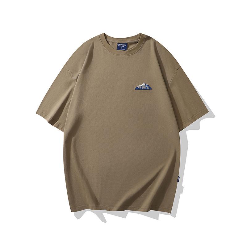 

Летняя новая мужская японская футболка с коротким рукавом и принтом, свободная, топовая, универсальная, с коротким рукавом для мужчин XXXXL кофейный