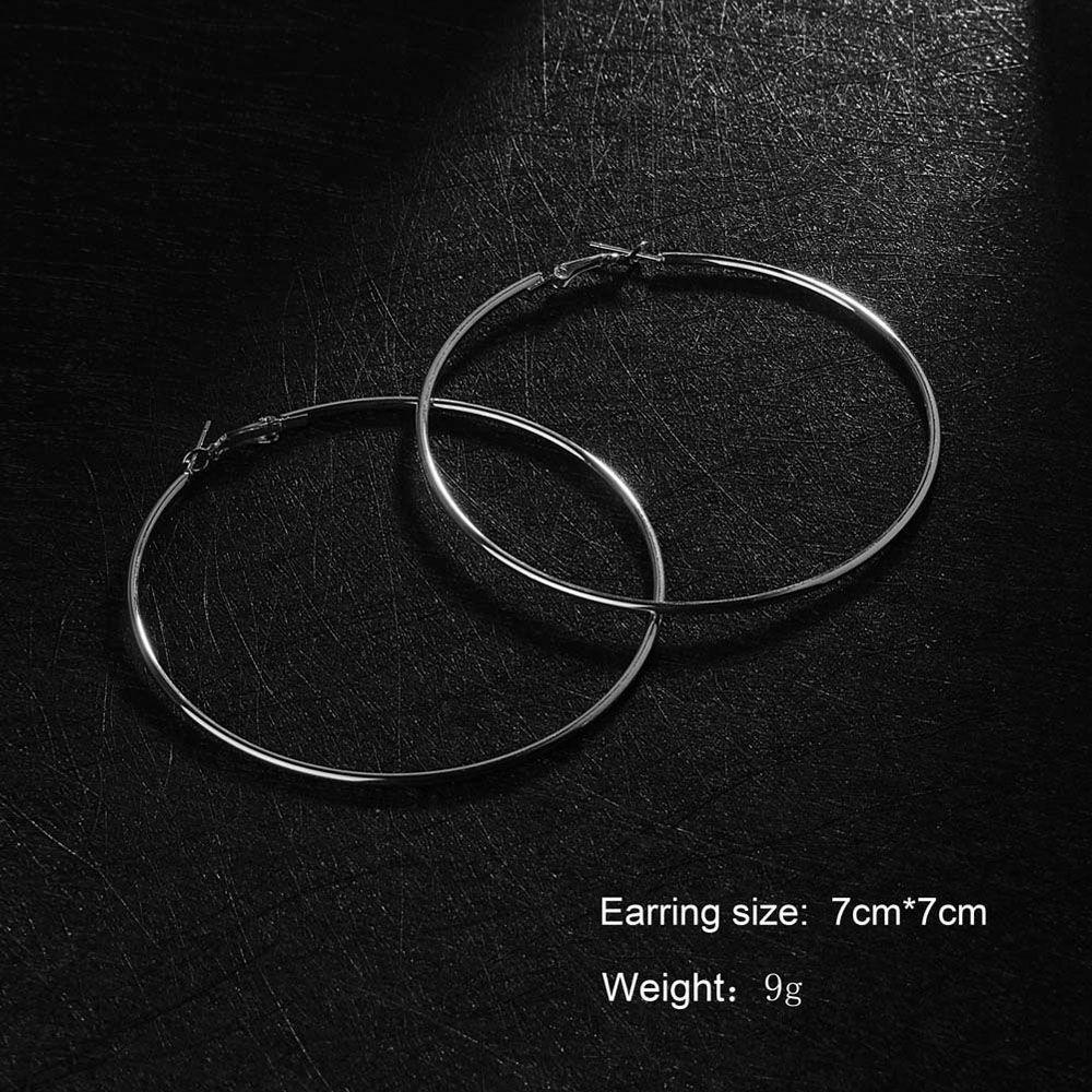 Geometric Metal Temperament Ring Punk Large Circle Ear Studs Hoop Earrings Fashion Jewelry