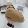 Modern Woolen Beret Hat For Women Winter Large Head English Painter Cap