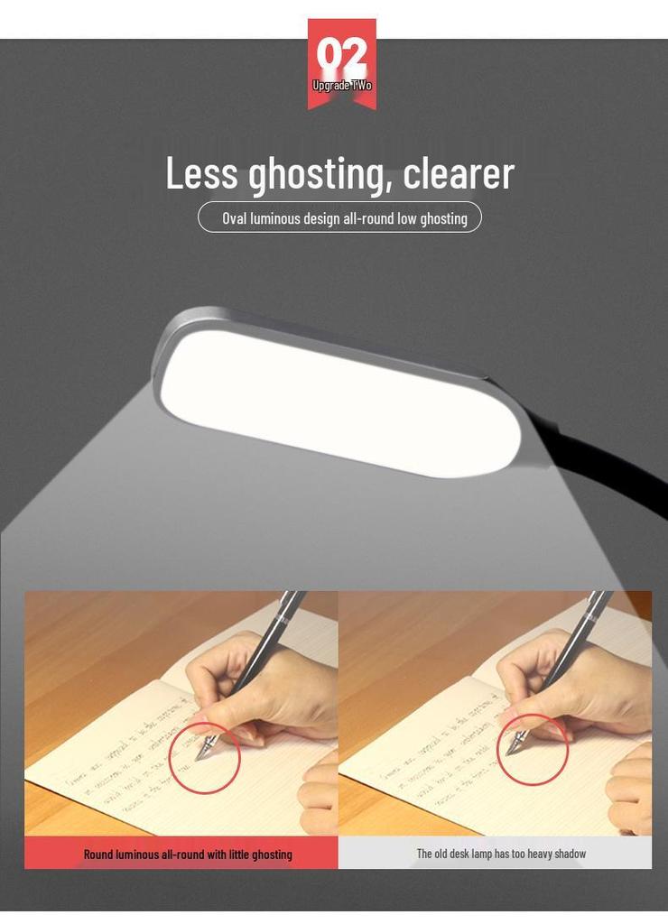 Clip-On LED Desk Reading Light with Eye Protection and Rechargeable Battery