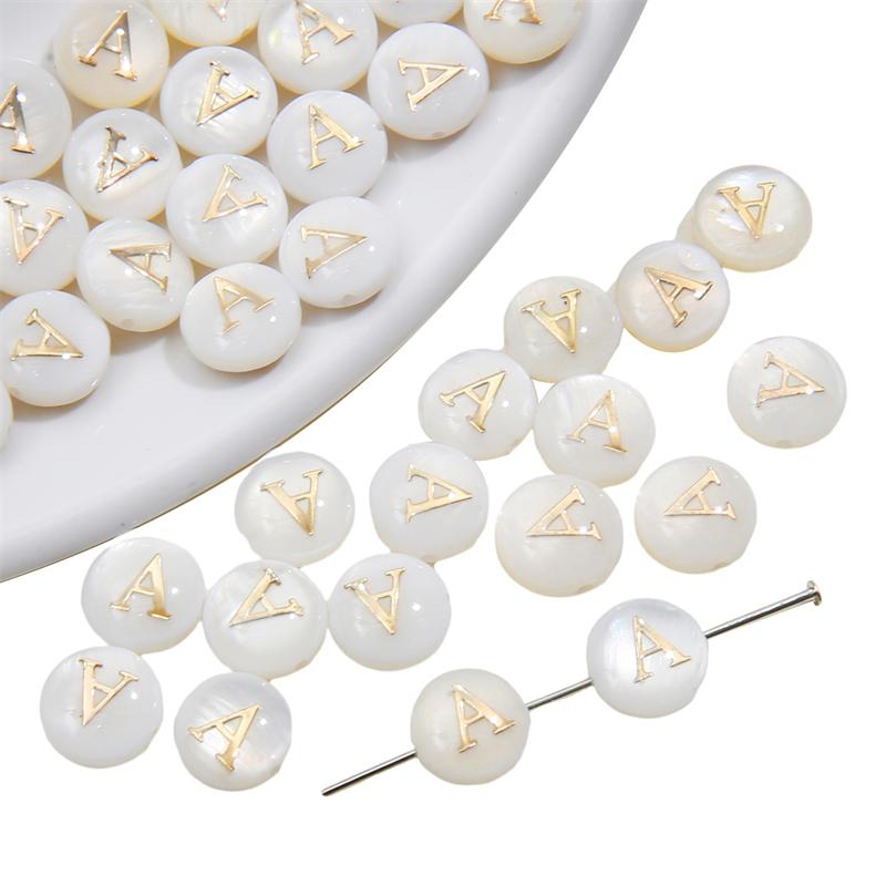 Naturmuschel Doppelseitige Heißprägung Digitale Perlen Für DIY Halskette Armband Ohrringe Schmuckherstellung