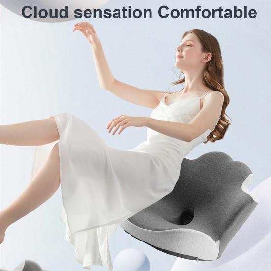 Seat Cushion with Backrest Memory Foam Back And Seat Cushion Pressure Relief Chair Seat Cushion for Office Workers Drivers Long Sitting Hours