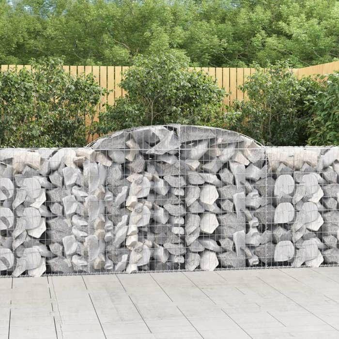 VidaXL Paniers à gabions arqués 20 pcs 300x50x100/120 cm fer galvanisé, gabion, cage de gabion, panier de mur de gabion, mur 3146715