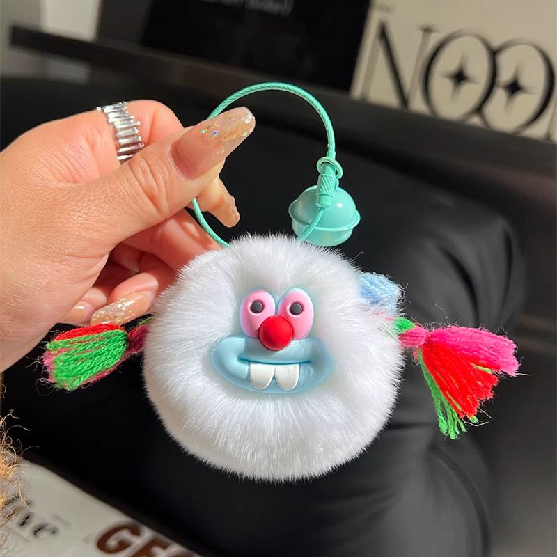 Плюшевый мультяшный брелок-монстр: Милый брелок в виде уголька и из меха кролика рекс