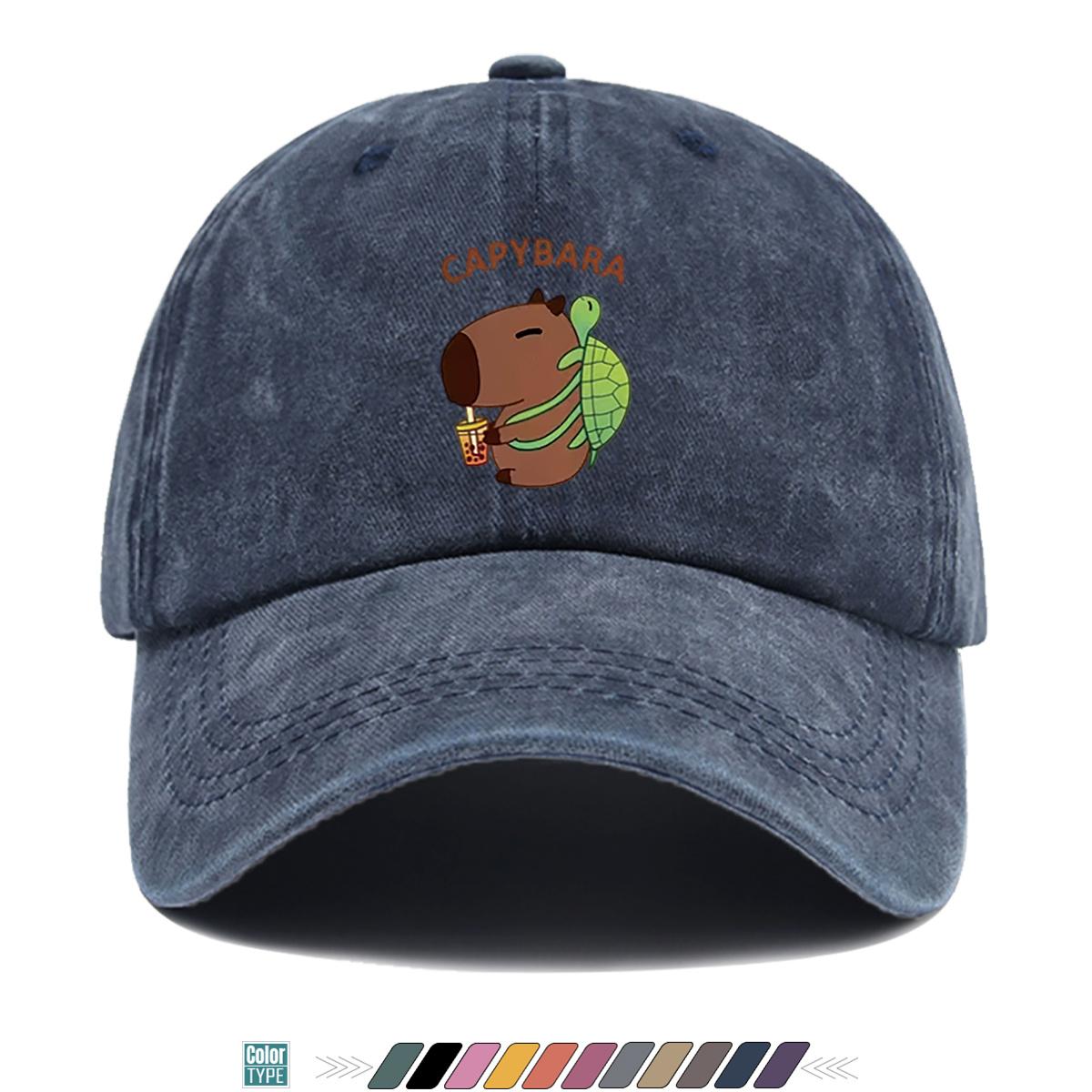 pc Capybara Turtle Print Baseball Cap Adjustable Unisex Hat Suitable for Lightweight Breathable Capybara Turtle Design 1pc