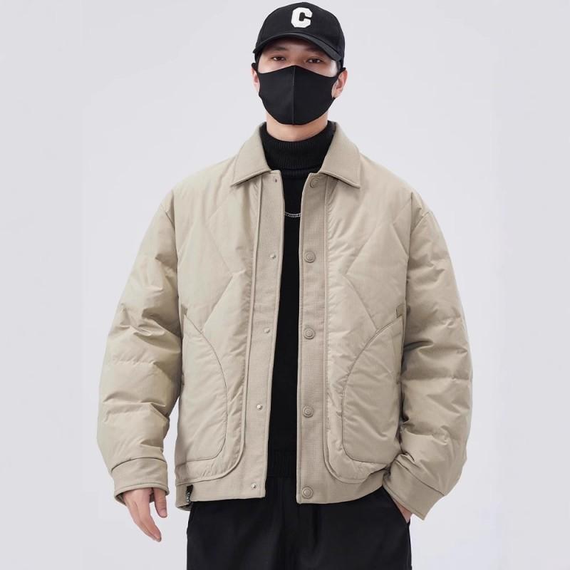 Mens Collar Down Jacket Casual Workwear Coat Warm Trendy Winter