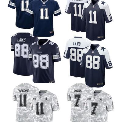 Dallas Cowboys NFL Football Trikot Herren Damen Individuelle Nummer 7 11 88 Gestickt Sportbekleidung Winter