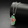 Collane con Ciondolo Mappa Bandiera Dominica Drop Oil per Donne Ragazze Colore Oro/Argento Acciaio Inossidabile Gioielli Regali Dominicani