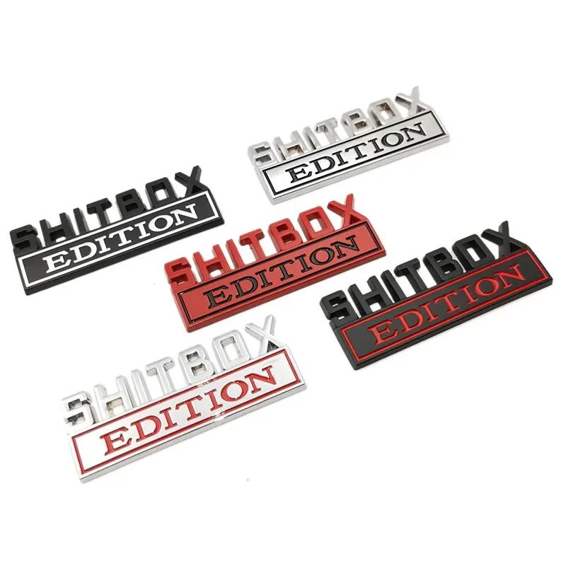 1Pcs 3D Chrome Black Red Metal Emblem SHITBOX EDITION Badge Car Tail Side Sticker Accessories for Jeep Dodge Chrysler ALX1