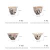 Hand Painted Slip Decoration Tea Cup Ceramic Gongfu Tea Set Yixing Style Clay Tea Ceremony Cup for Home Use Master Cup