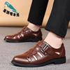2025 Straight Shoes Sandals Men's Soft Leather 2025 New Summer Hollow Breathable Business Dress Cool Leather Shoes