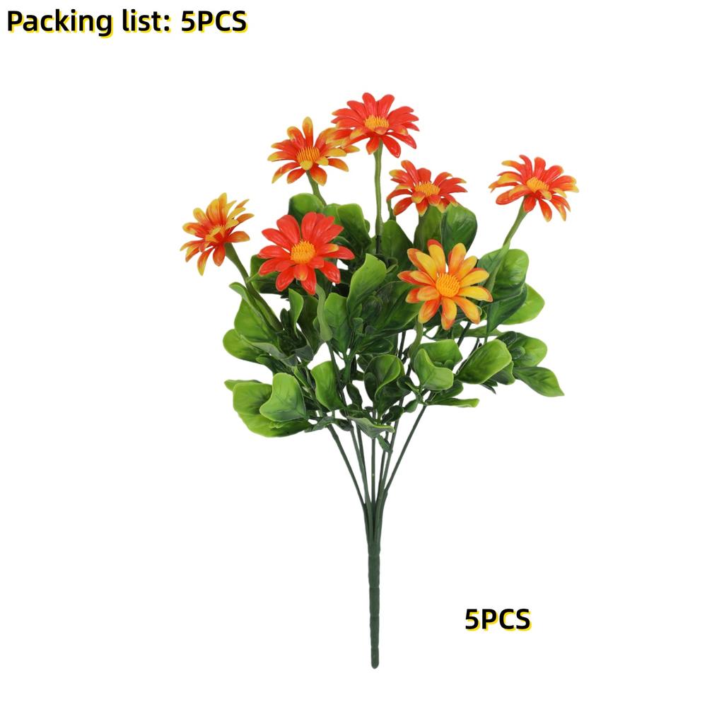 5/10 Pcs Realistic Artificial Daisy Bouquet UV Resistant Faux Flower  for Home Garden Hotel, Office Spring Summer Outdoor Decor