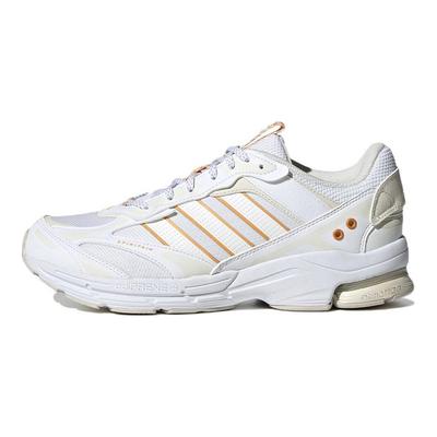 Spiritain 2000 Wygodna Tkanina Skóra Trwałe Niskie Casualowe Buty do Biegania Unisex Białe Pomarańczowe HP2634