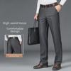 Men's Casual Summer Thin Loose Fit Trousers - Plus Size, Middle-Aged Dad Style for Spring and Autumn