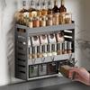 Kitchen Shelf No-Punch Multi-Layer Countertop Wall-Mounted Spice Bottle & Jar Organiser