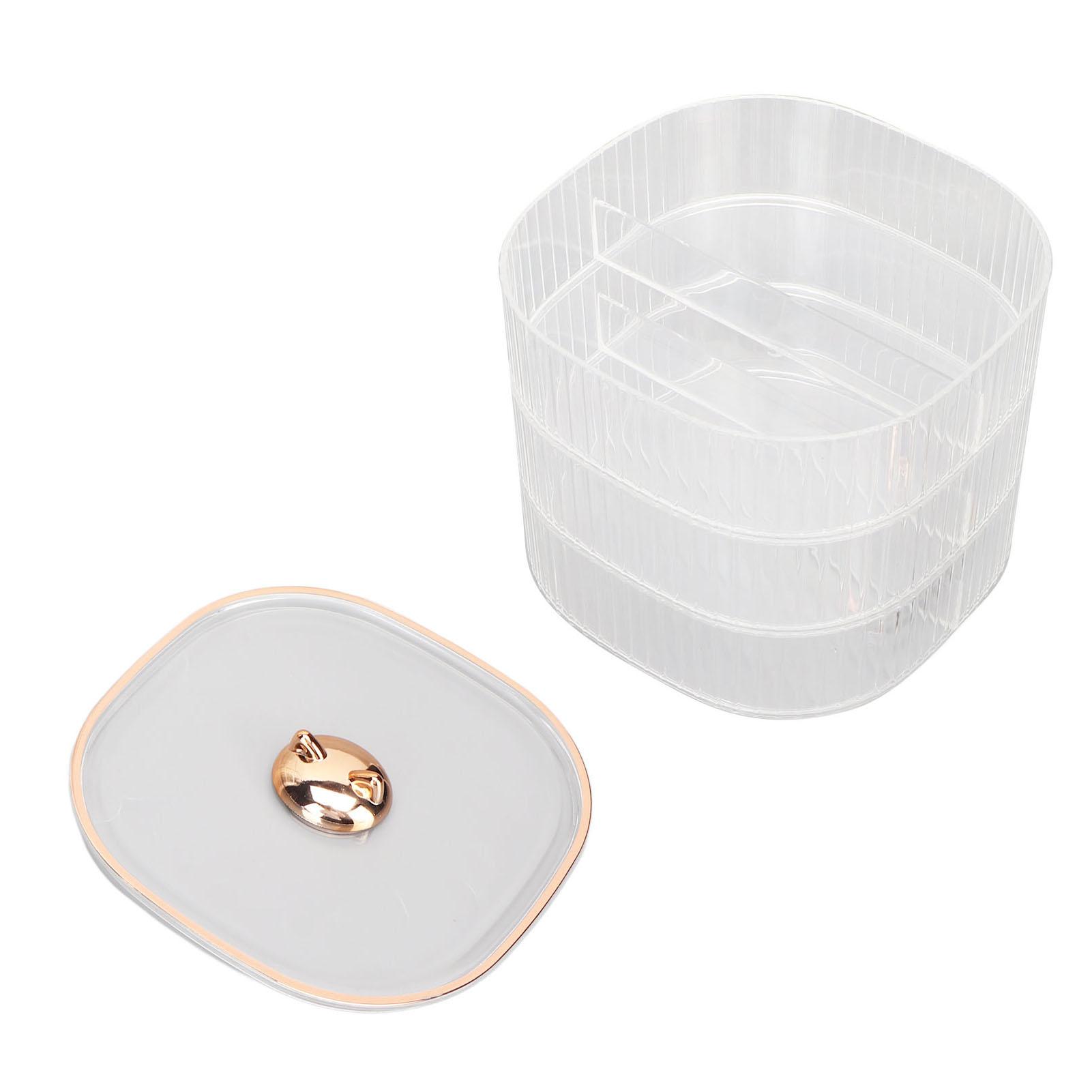 

Jewelry Storage Box 3 Layers Stackable Elegant Transparent Space Saving Jewelry Holder for