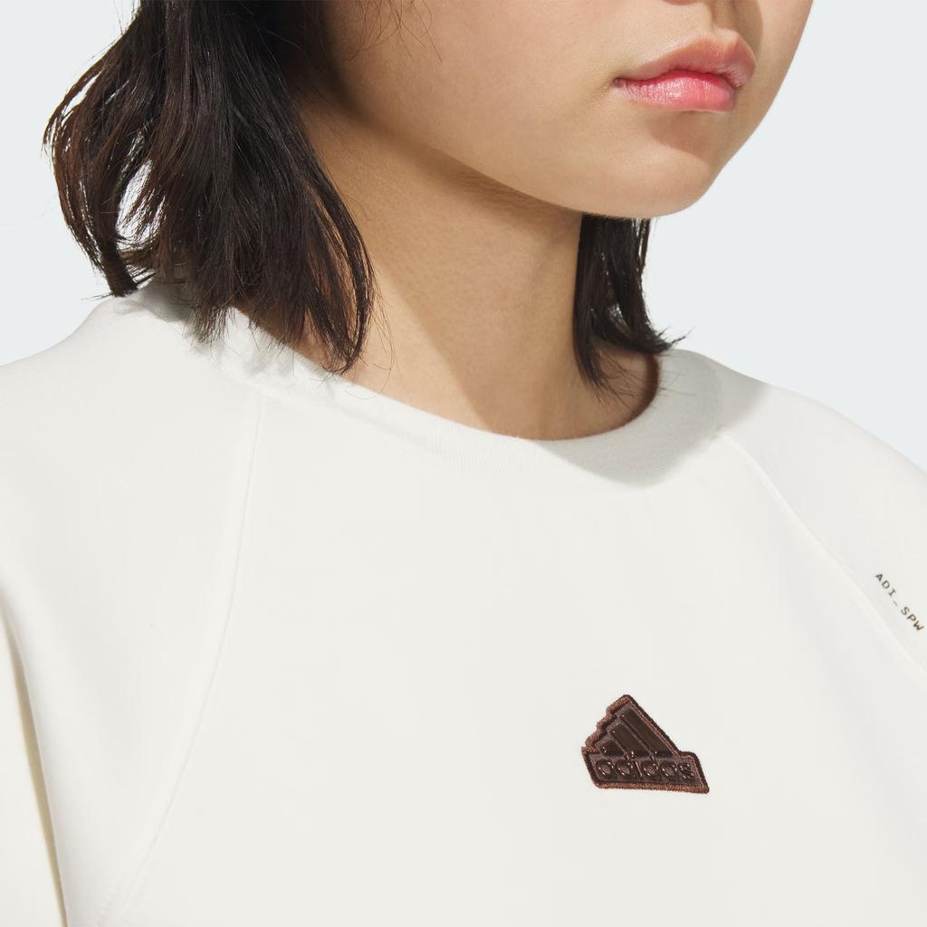 adidas Tech Crewneck Sweatshirt Casual Simple Fashion Round Neck Long Sleeve Women Sweatshirt Han-Jade-White JJ1109