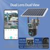 Cámara de seguridad solar HD para exteriores, visión nocturna, panorámica 360, control remoto móvil