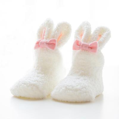 Lawadka 0-24M Coral Fleece Newborn Baby Girls Socks Soft Cute Rabbit Infant Socks For Girls  Winter Toddler Accessories New