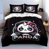 Cute Panda Trio Decoration Set Bedding Set With 1 Duvet Cover 2 Pillowcases Single Double King Queen, Gift