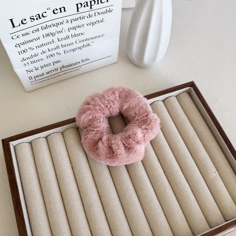 Herbst/Winter Plüsch Haargummis - Groß Süße Milchtee Farbe für Frauen