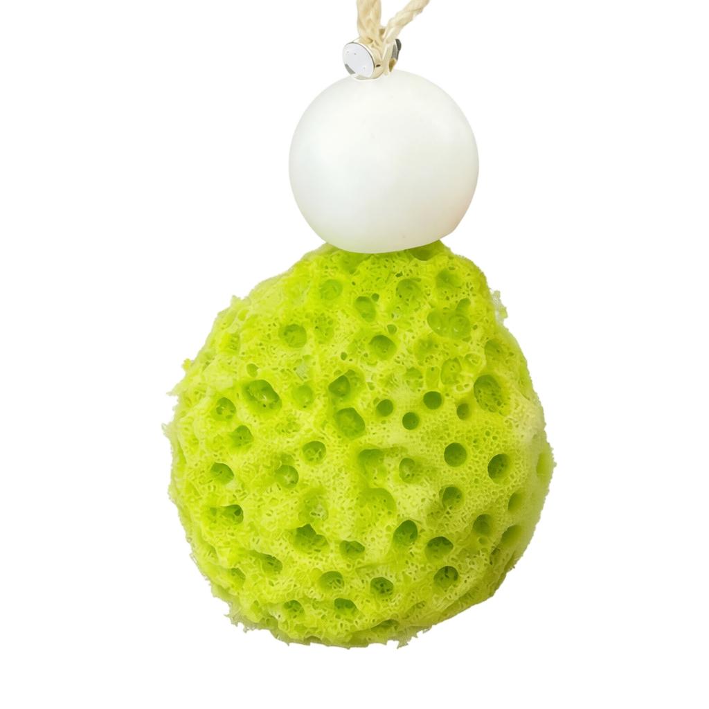 Creative Bath Sponge Shower Pouf with Hanging Rope Soft Textured Exfoliating Mesh Body Scrubber for Home Bathing and Personal Care