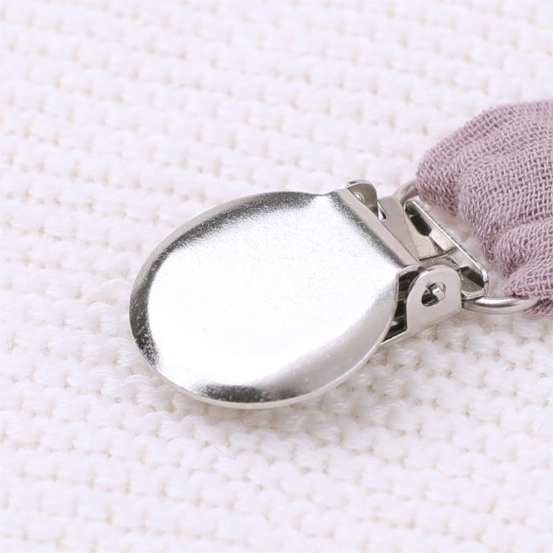 Pack of 4 Colorful Baby Pacifier Chain Baby Teether Clip Cotton & Steel Baby Pacifier Chain Soft & Safe Pacifier Clip