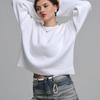 Women Loose Solid Color Long Sleeve High Neck Casual Knit Sweater