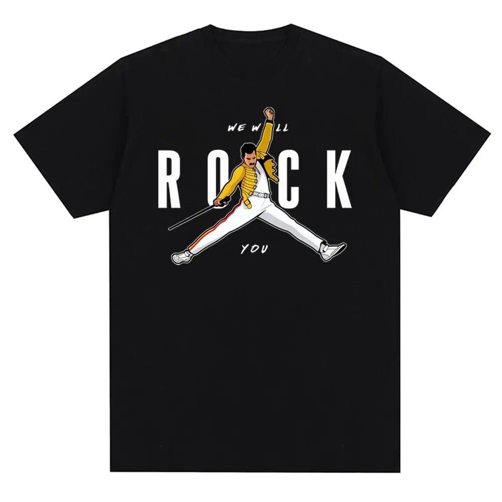 Vintage Queen Rock Music Band Tričko s grafickým potiskem Móda Pro volný čas Crew Krátký rukáv Tričko větší velikosti Dámské