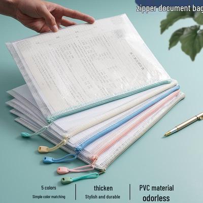 Verdickte Wasserdichte Transparente A4 Netz-Dokumententasche - Handgehaltene Prüfungs- & Büro-Aktenmappe