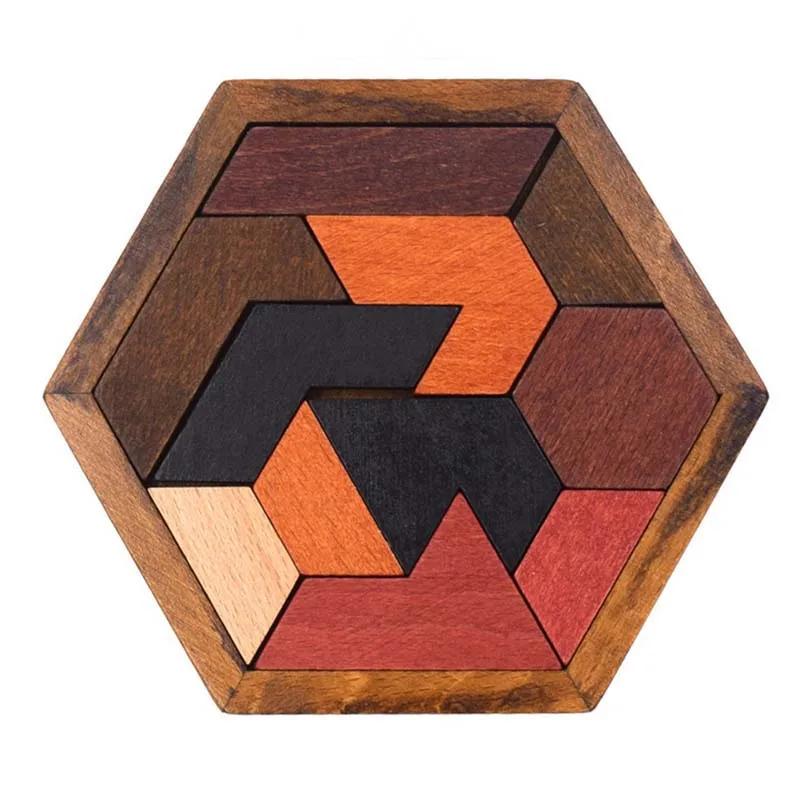 Šestihranné mimozemské šachy Tangram Puzzle Brainstorming 11dílné blokové puzzle Puzzle Klasické puzzle dětské hračky
