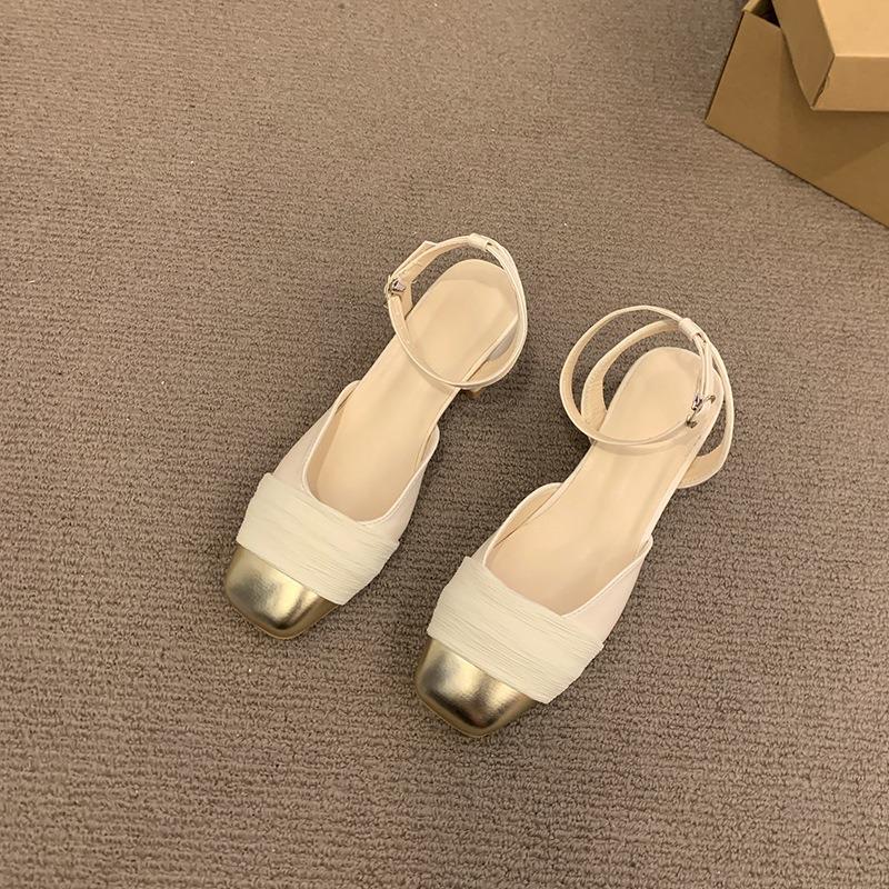 Mary Jane Shoes Women's Bag Head Sandals New Summer Thick Heel High Heels with Skirt Single Shoes