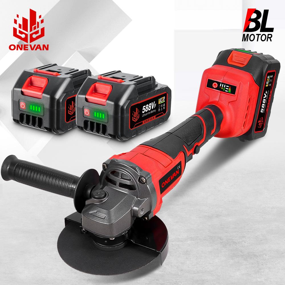 ONEVAN 125MM Brushless Electric Angle Grinder 2in1 Polishing  M14 Cutter Metal Wood Power Tool For Makita 18V Battery Pin
