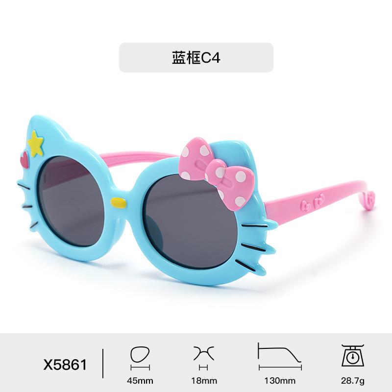 Baby sunglasses2026New Cartoon Bow-knot Cat-eye Polarized Sunglasses, Silicone Sunshades for Boys and Girls