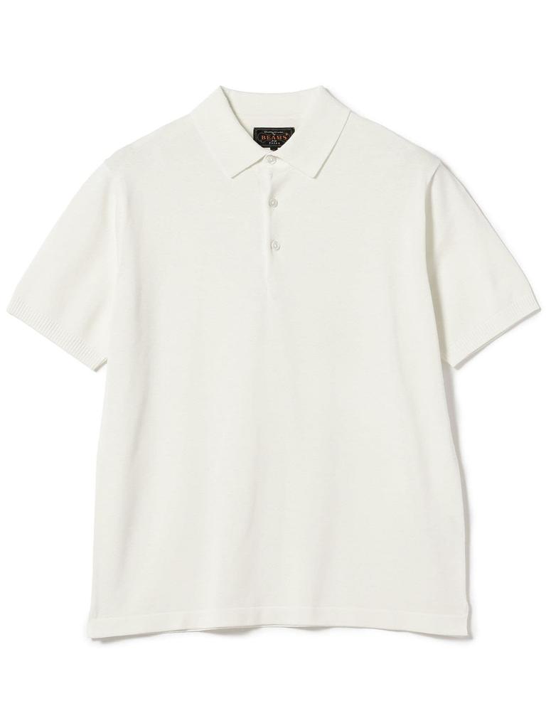 Beams Plus Polo 12 Gauge Size 38020042156 S/S Shirt, Knit, Men's, OFF_WHT, L,