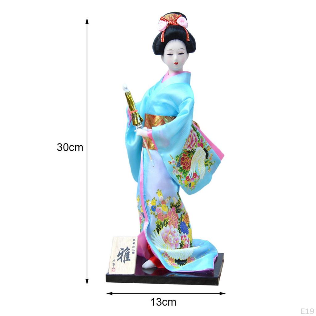 Japanese Kimono Doll Asian Statue Lady Statuette Decorative Collectible Figurine Kabuki for