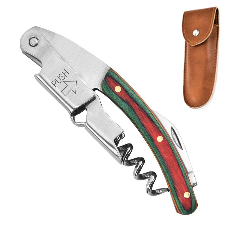 Wood Handle Corkscrew Professional Wine Opener Portable Screw Corkscrew Multifunction Beer Cap Bottle Opener Kitchen Bar Tool