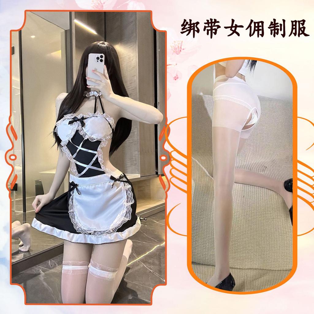 Ropa Interior Sexual, Abstinencia, Criada a Gran Escala, Uniforme Ajustado a las Caderas, Traje Lindo, Lazo de Encaje.