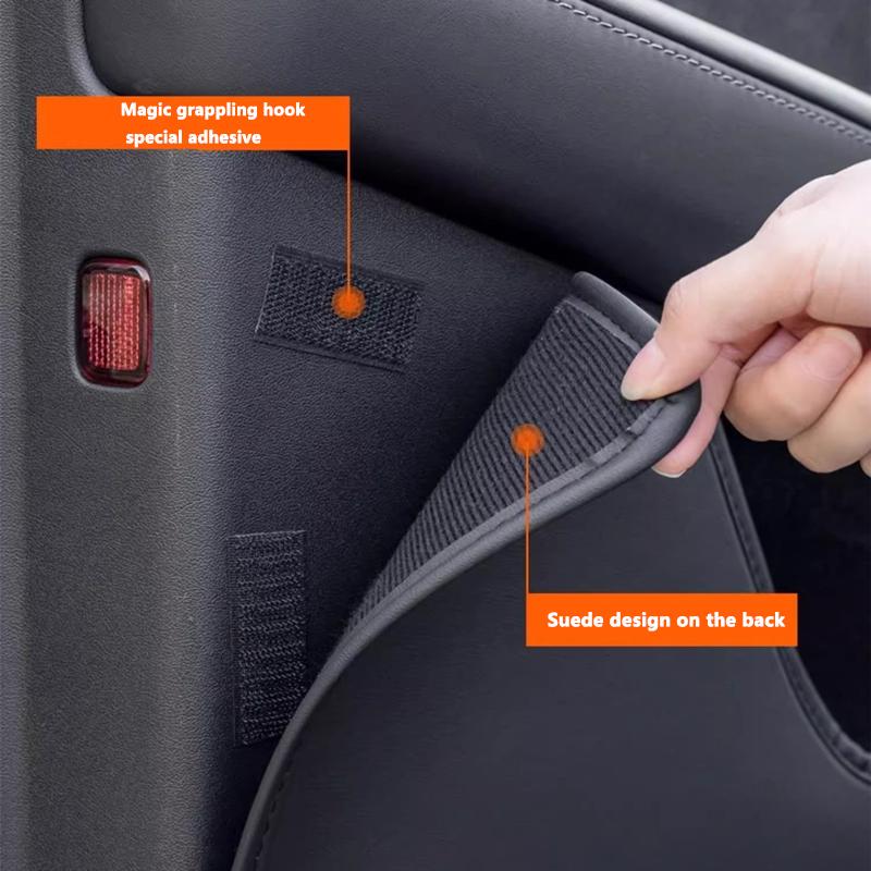 Car Door Anti-Kick Pads For Tesla For Model Y / 3 PU Leather Side Door Panel Protector Anti-Dirty Pad Car Interior Decoration