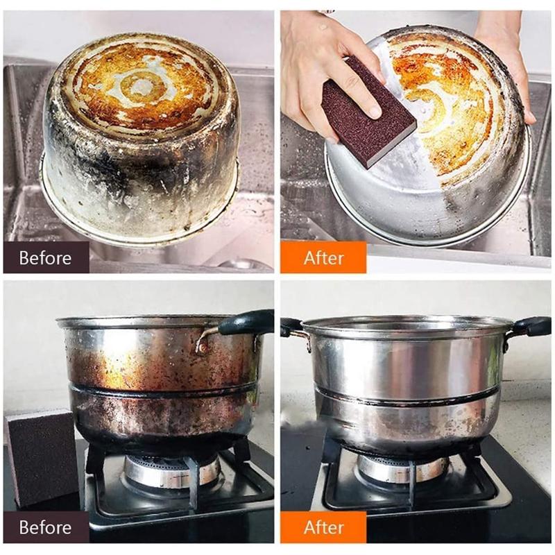 Kitchen Sponge Removing Rust Carborundum Eraser Cleaning Brush Descaling Clean Rub Cooktop Pot Kitchen Sponge Tools