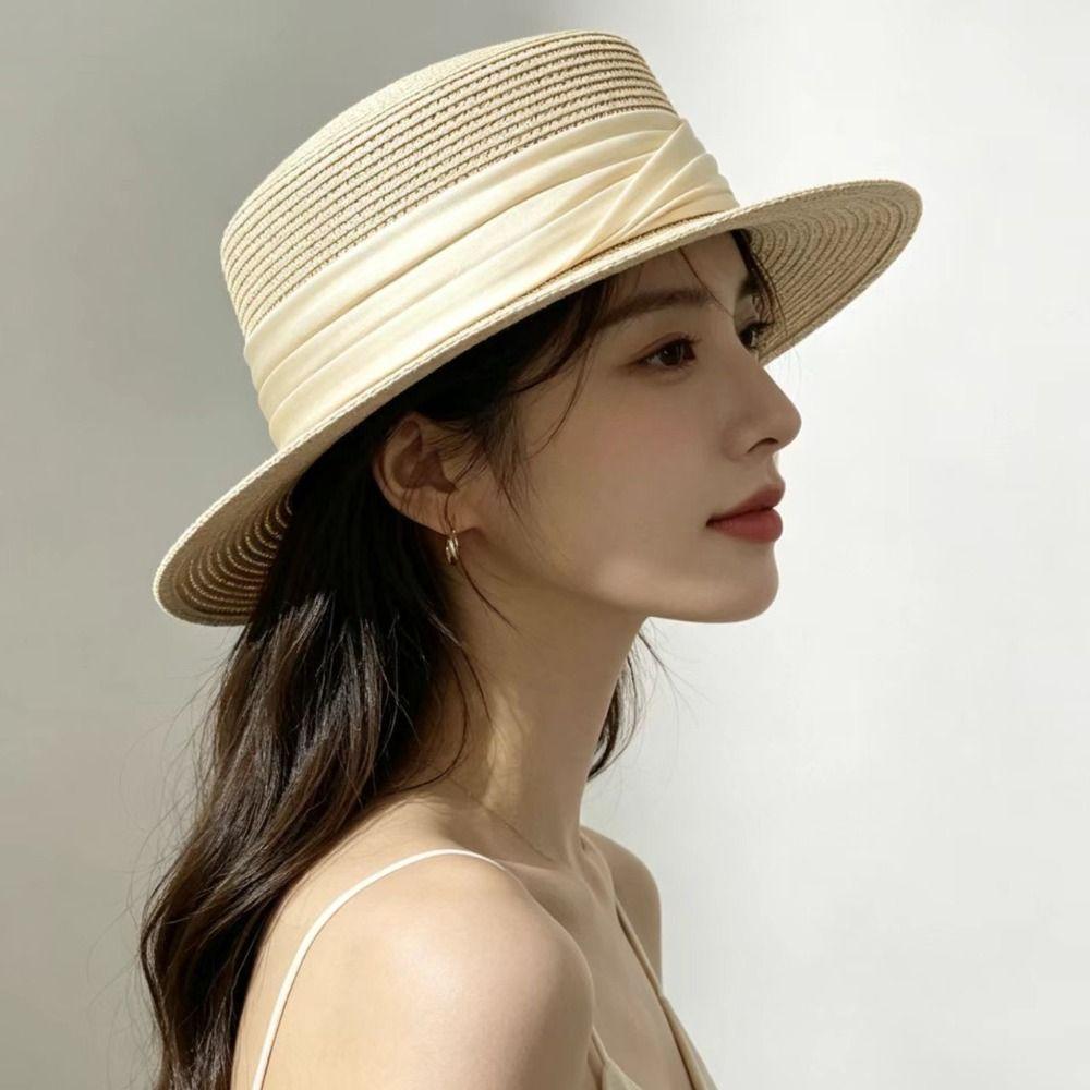 Adjustable Summer Sun Hats UV Protection Boater Hat French Beach Hats  for Women