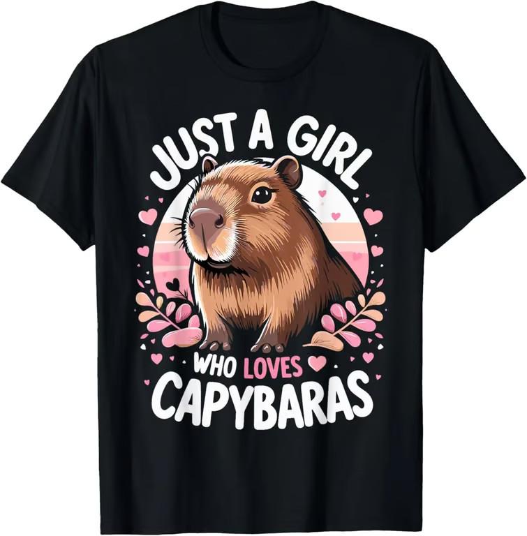 Funny Cute Just a Girl Who Loves Capybaras Lover Unisex T-Shirt Unisex T-Shirt M
