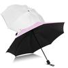 Triple-Fold Forest-Style Umbrella with 8 Ribs, Thick Black Coating for Sun Protection & Rain Shade