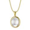 Huitan Fresh Imitation Moonstone Pendant Necklace for Women Gold Color Luxury Wedding Engagement Trendy Accessories Jewelry GiftGood product