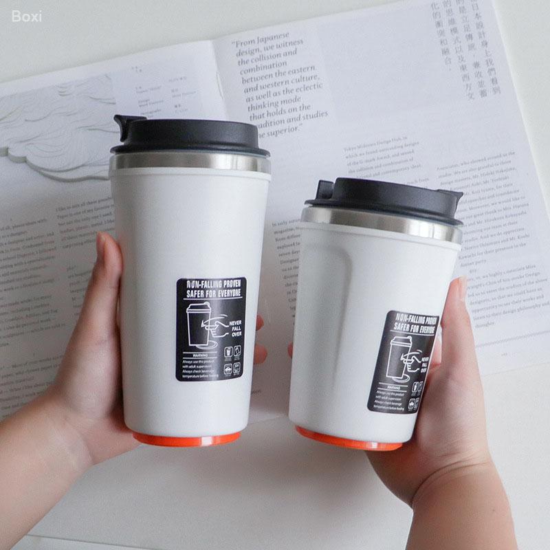 380/520ML Simple Suction Mug Thermos Stainless Steel Double Insulated Coffee Cup Keep Warm Flask Portable Travel Car Ice Cup