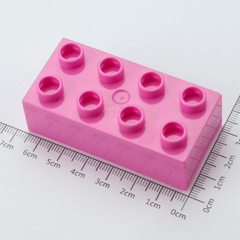 2x4 Dots Big Size Thick Brick 4PCS Colorful Building Block Figuers Compatible Large Plate Accessorie Kid Educational Toys Boys